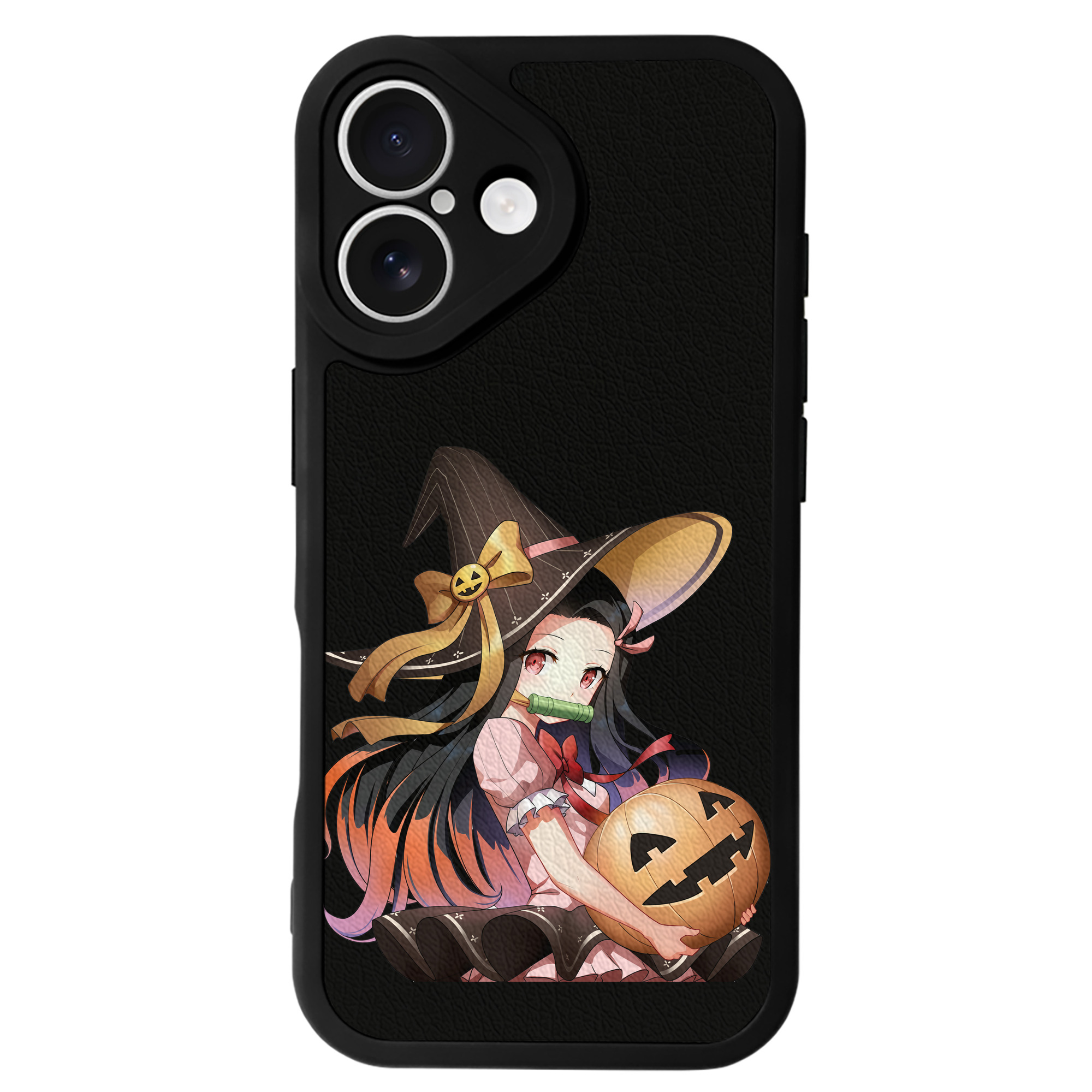 （画像用） 鬼滅の刃（きめつのやいば）竈門 禰󠄀豆子／かまど ねずこ Kamado Nezuko 【iPhone 16シリーズ対応】シリコンスマホケース（レザー調） 材質：シリコン